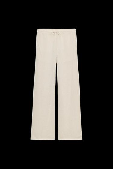 GESCHNITTENE STRICKHOSE - Sandfarben von Zara