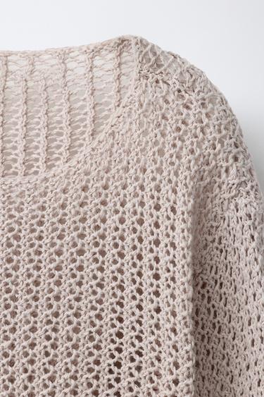 FRINGED KNIT JUMPER - camel by Zara - Image 2