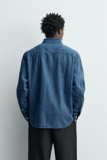 SELVEDGE DENIM SHIRT - Blue by Zara - Image 2