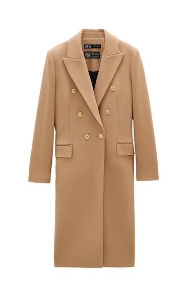 BUTTONED WOOL BLEND COAT