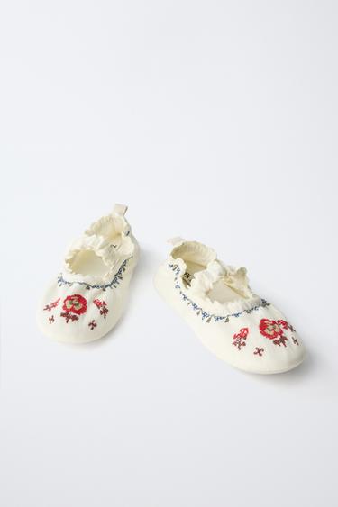 BASKETS D'INTÉRIEUR BRODÉES - Blanc de Zara - Image 2