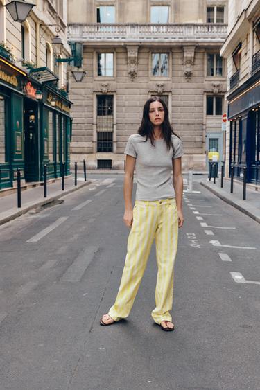 TRF STRIPED LOW-RISE STRAIGHT-LEG JEANS - Stripes by Zara