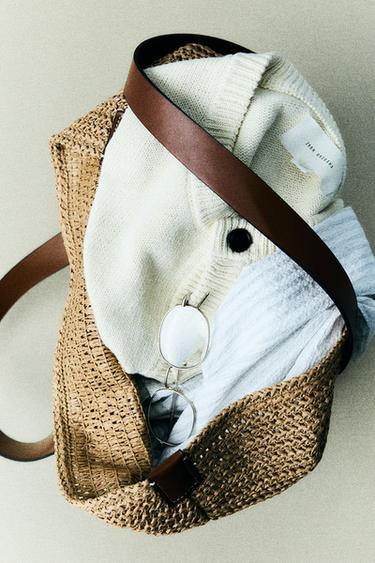 Zara ISPREPLETENA SHOPPER TORBA – Beličasta