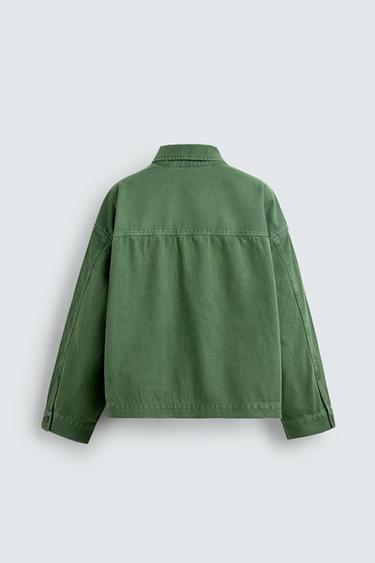 VESTE DÉLAVÉE PIÈCES - Vert de Zara - Image 7