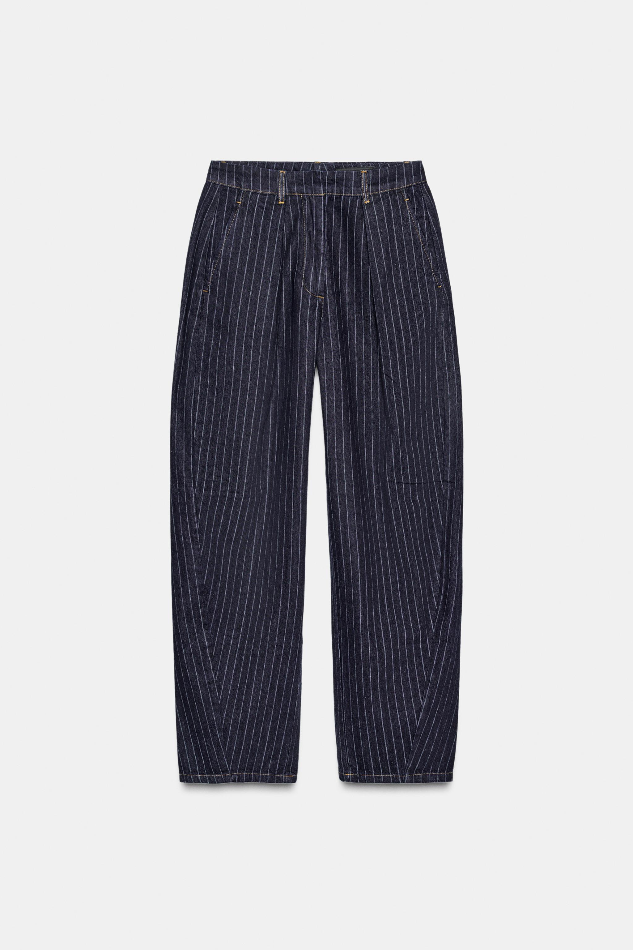 ZW COLLECTION MID-RISE STRIPED BALLOON JEANS