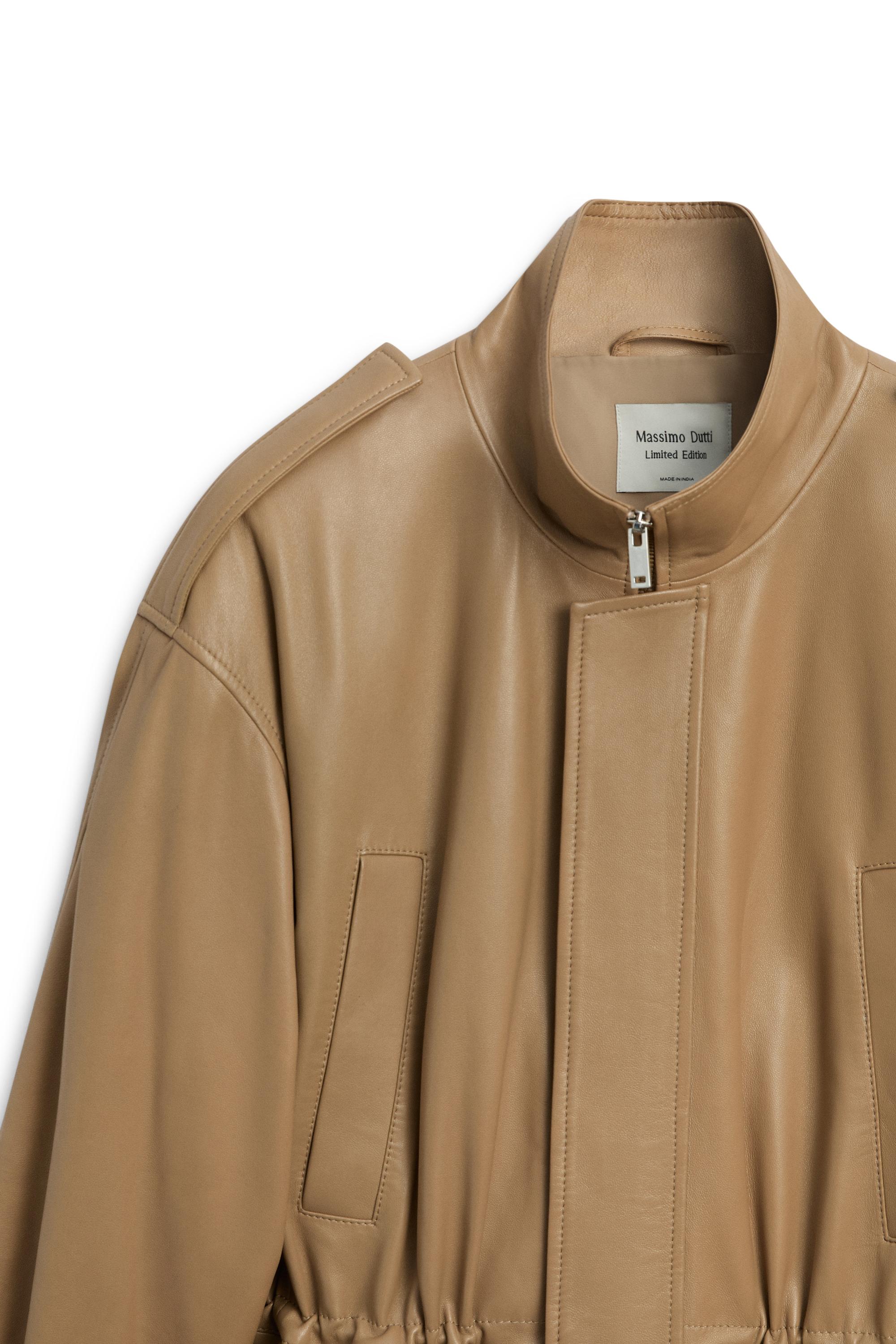 Gathered detail nappa leather parka - LIMITED EDITION