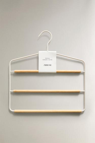 CINTRE MÉTAL ET BOIS PANTALONS - Blanc de Zara - Image 3