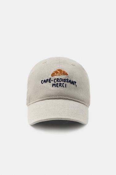 CROISSANT EMBROIDERED TWILL CAP - Ice by Zara