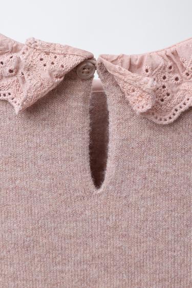 LACE KNIT SWEATER - Light pink by Zara - Image 3