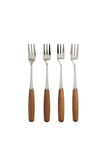 PACK OF WOODEN DESSERT FORKS (PACK OF 4) - Light beige by Zara