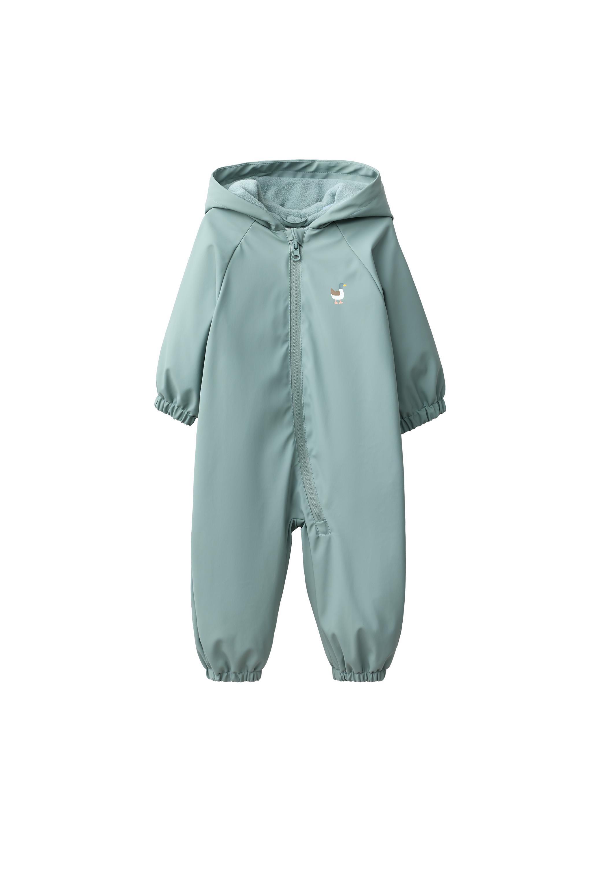 WATER-RESISTANT RUBBERIZED DUCK JUMPSUIT - Blue / Gray | ZARA