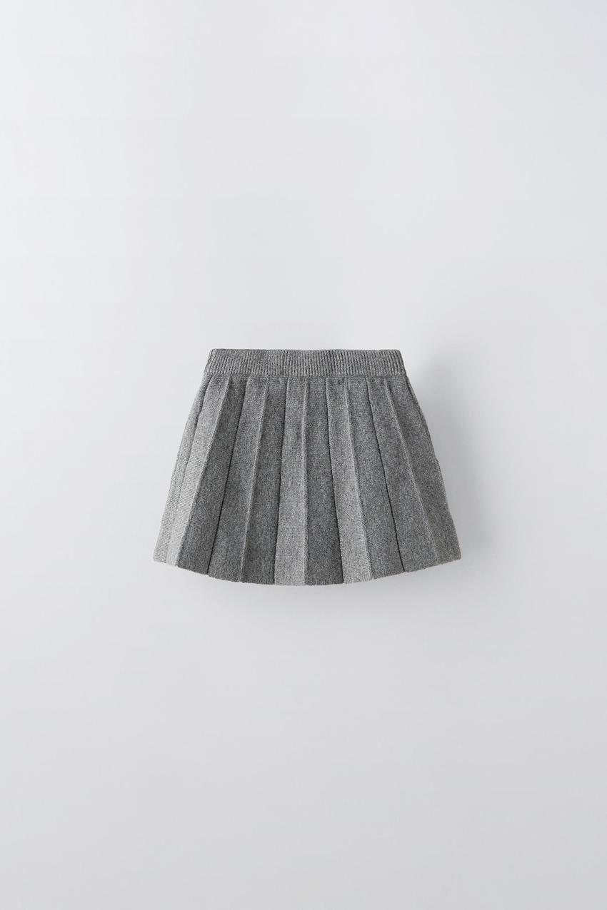ボックスプリーツニットスカート - グレー | ZARA Japan / 日本