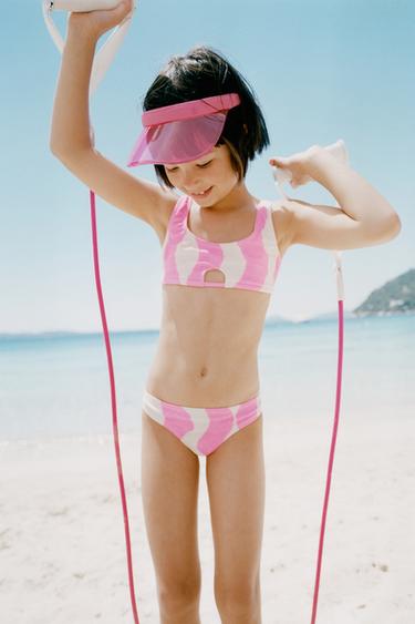 6-14 YEARS/ WAVE PRINT BIKINI - Neon pink by Zara