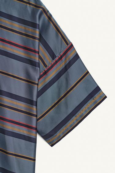 BOXY FIT CUPRO-SILK POLO SHIRT - Navy blue by Zara - Image 8