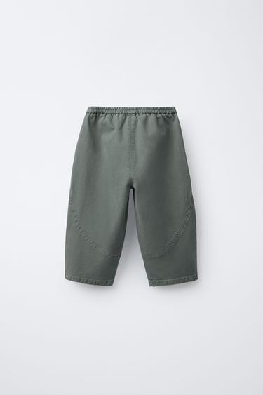 PANTALON BALLON À COUPE - Bleu canard de Zara - Image 1