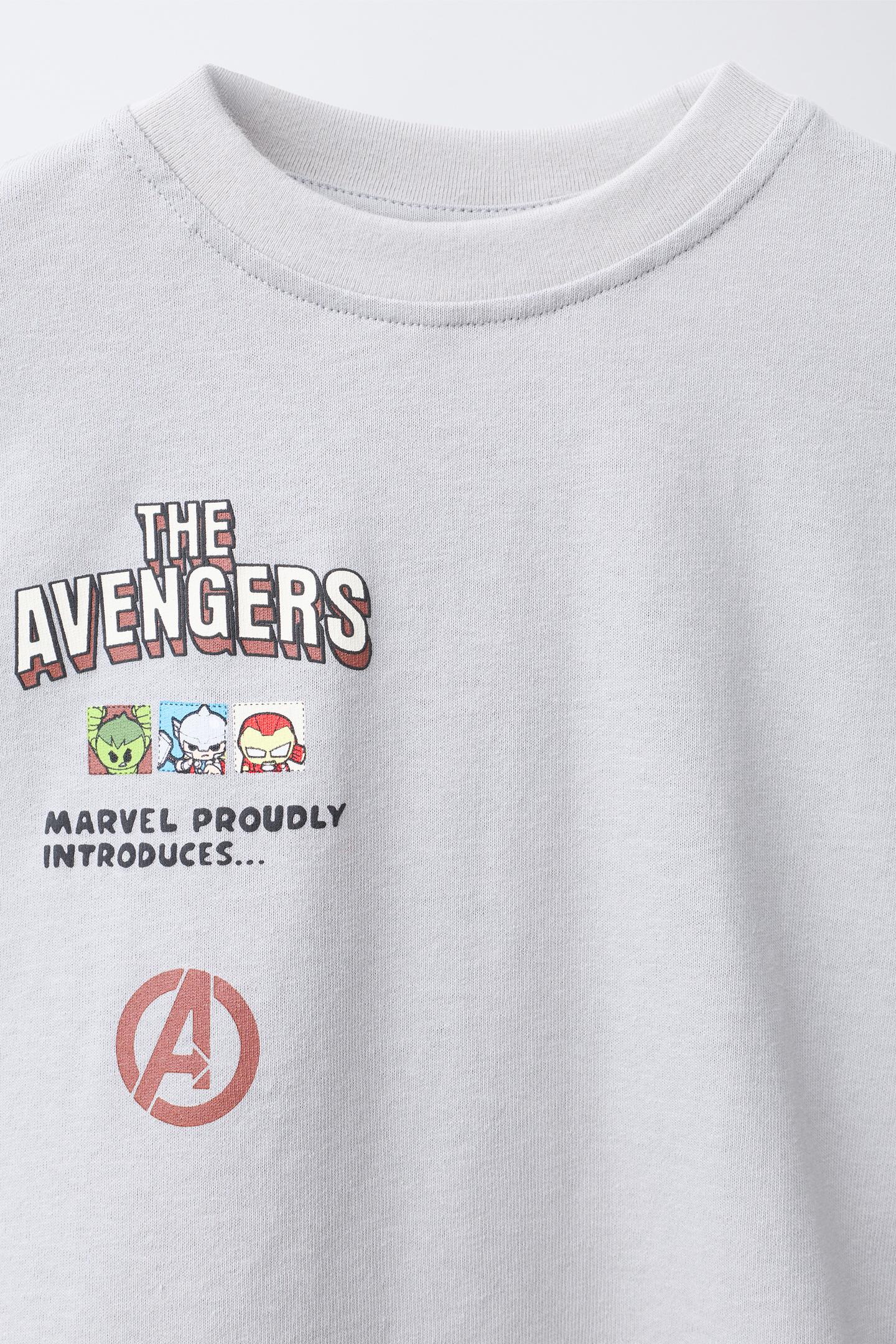 Детская футболка Zara the Avengers © Print, цвет: Синий серый — фото 3
