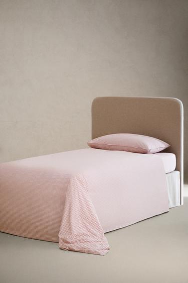 KIDS' GINGHAM COTTON FITTED SHEET — Multicoloured 2