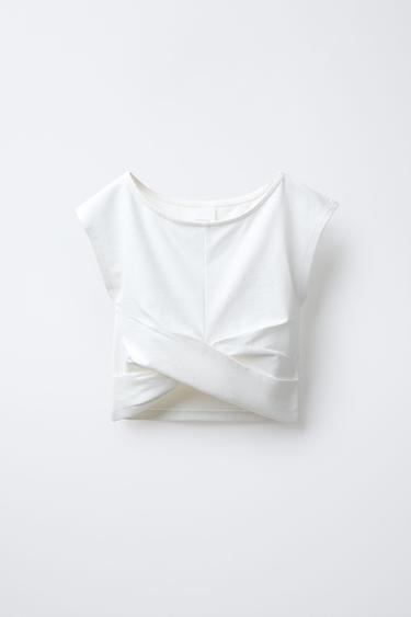 CAMISETA NUDO - Blanco roto de Zara - Imagen 0