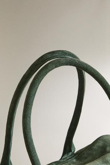 SPLIT LEATHER BAG - Green by Zara - Image 1