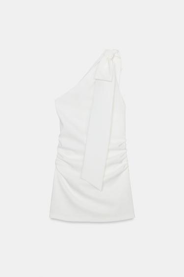 Zara MINI BOW DRESS - White