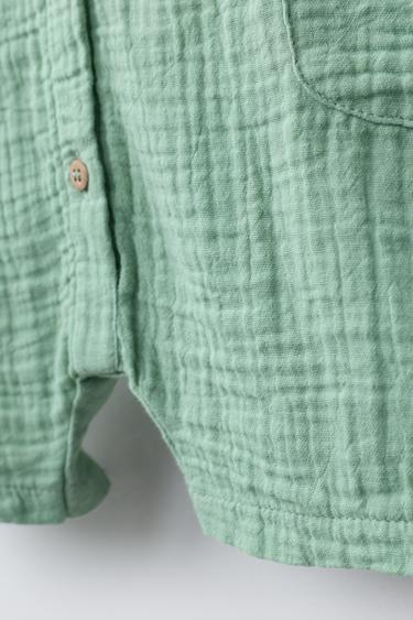 SALOPETTE TEXTURÉE ÉTIQUETTE - Vert moyen de Zara - Image 3