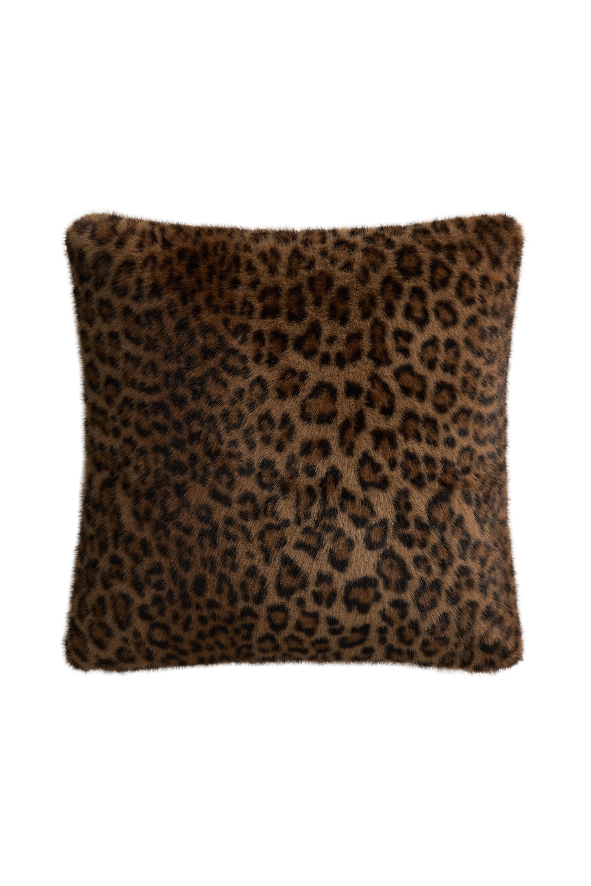 Animal Print Faux Fur Throw Pillow Cover by Zara