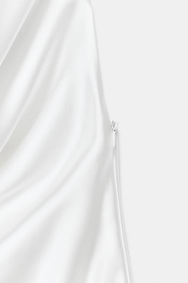 MINI SATIN DRESS WITH SASH - White by Zara - Image 7
