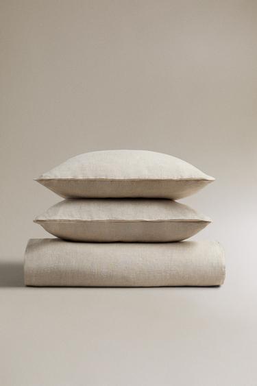 HOUSSE DE COUETTE LIN LAVÉ (160 GXM ²) - Beige clair de Zara - Image 3