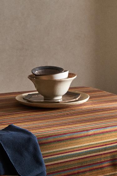 MULTICOLOURED STRIPED COTTON TABLECLOTH - striped by Zara - Image 5