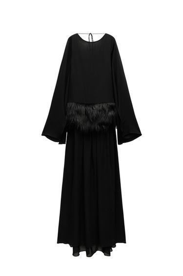 LIMITED EDITION FAUX FUR SASH DRESS