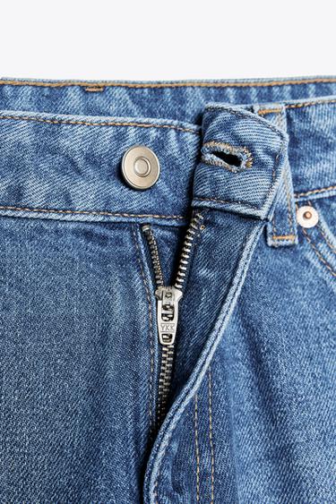 LOW-RISE DENIM JORTS - Navy blue by Zara - Image 5