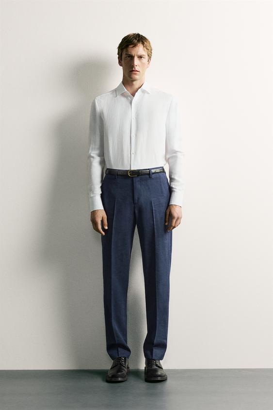 REGULAR FIT LINEN-LYOCELL SHIRT - White de Zara - Imagen 0