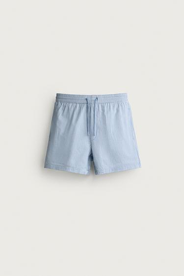 MID-LENGTH SEERSUCKER SWIMMING TRUNKS - Sky blue by Zara