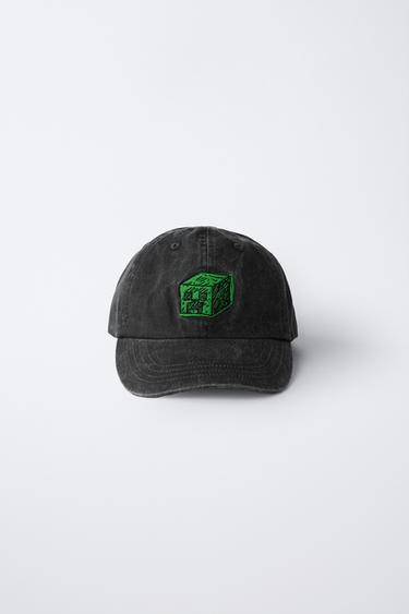 MINECRAFT © MOJANG AB. ™ WASHED EFFECT EMBROIDERED CAP - Black by Zara
