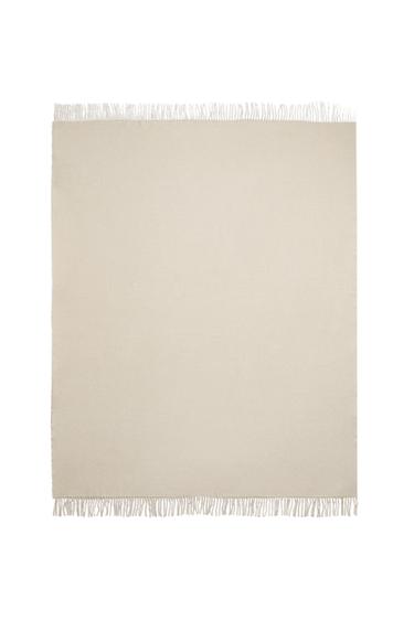 MANTA COM LÃ - Branco-marfim da Zara