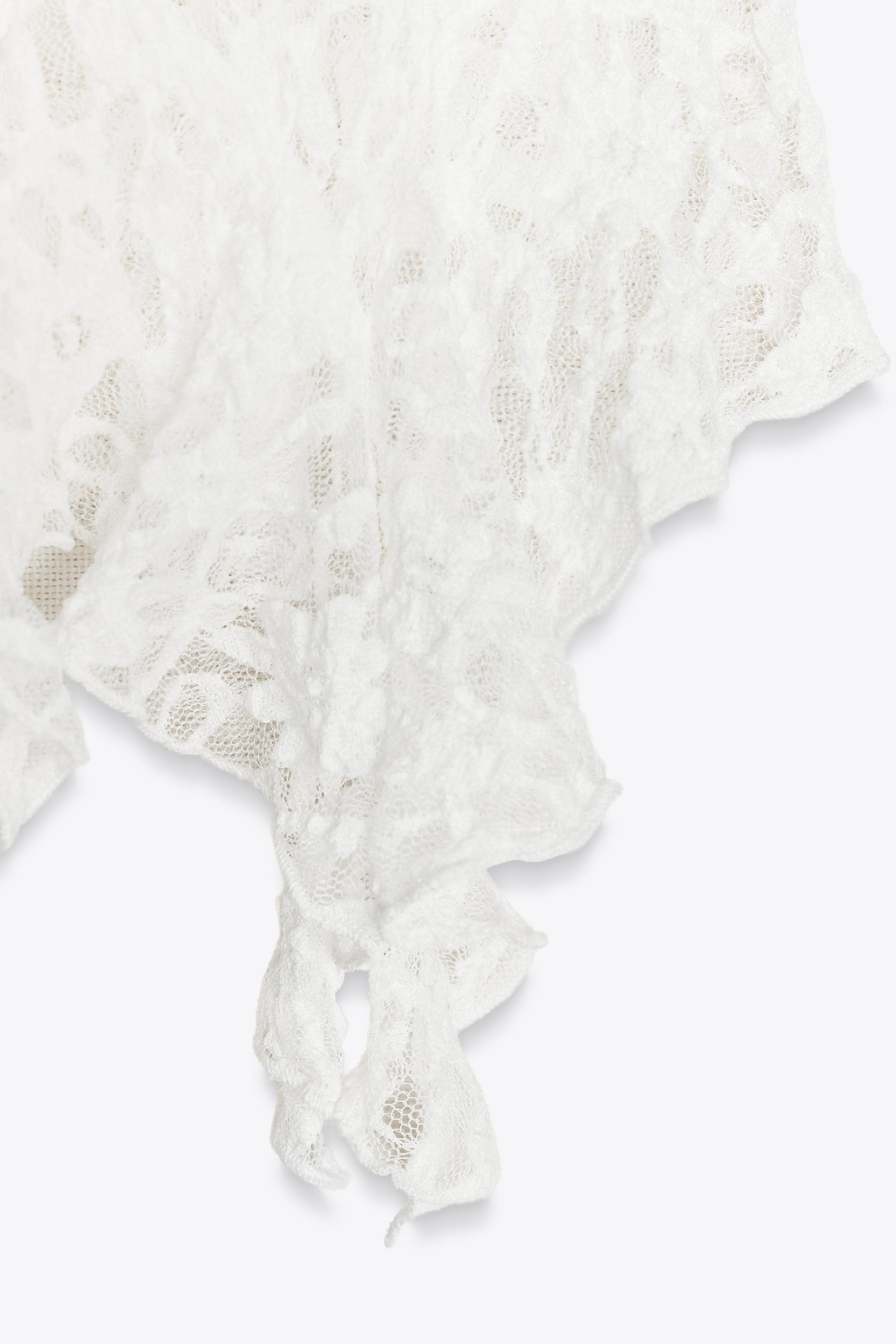 ZARA フリル&レースＴシャツ 1131/355 フリル&レースTシャツ - ホワイト | ZARA Japan / 日本