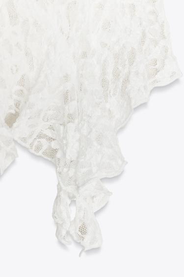 HAUT À VOLANTS EN DENTELLE - Blanc de Zara - Image 6