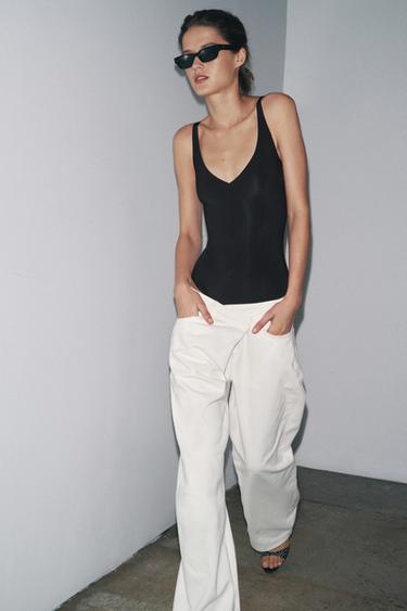 STRAPPY POLYAMIDE BODYSUIT - Black by Zara