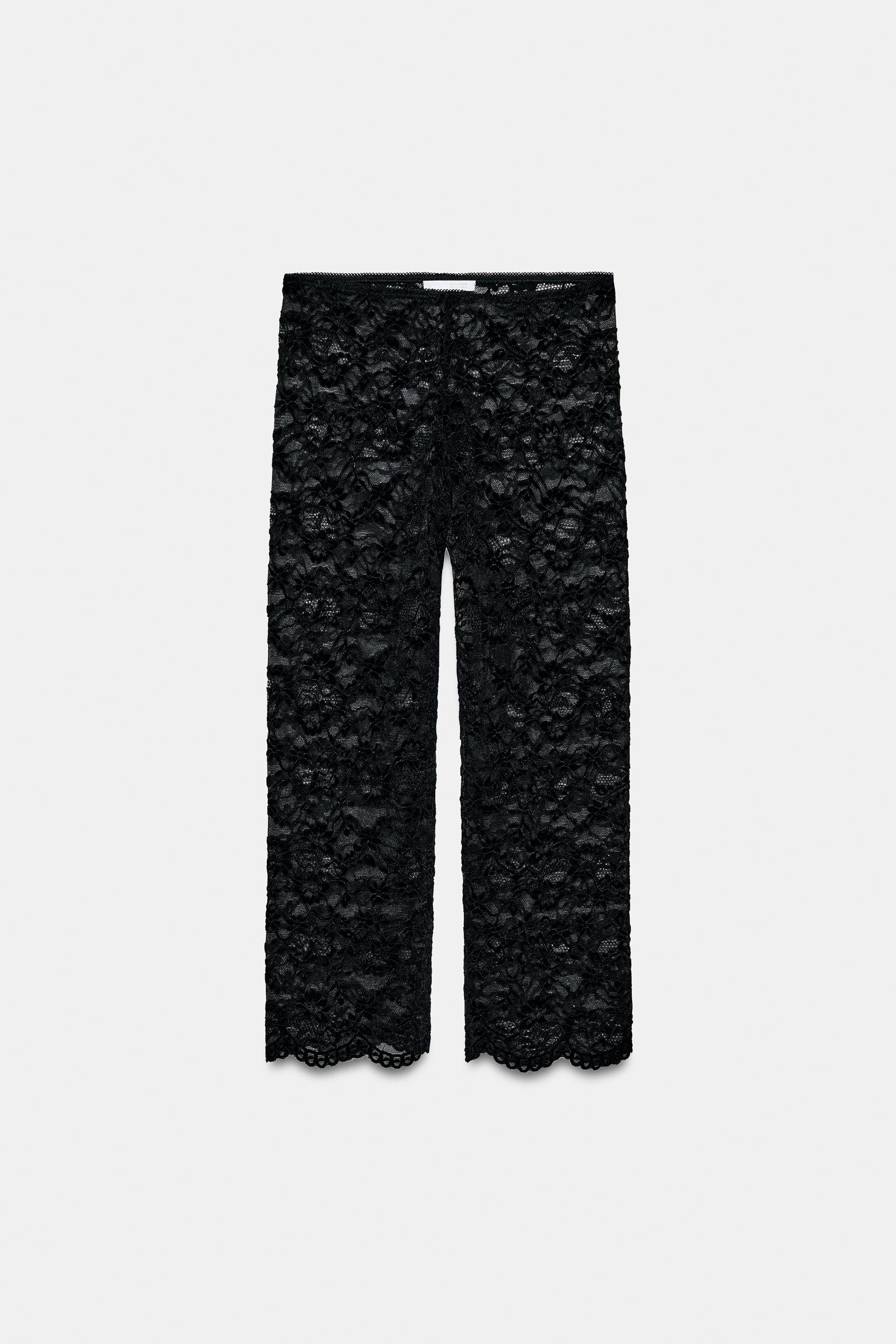 レースカプリパンツ - ブラック | ZARA Japan / 日本