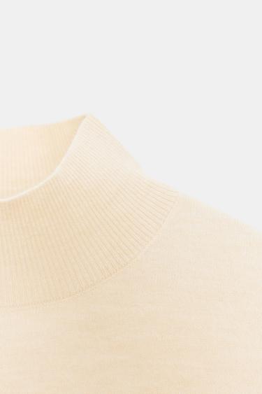 KNIT TOP WITH PADDED SHOULDERS - Mid-ecru by Zara - Image 8