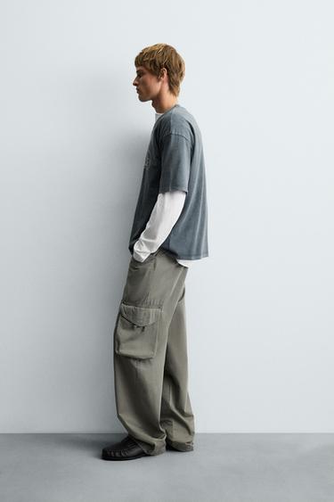 WASHED SLOGAN PRINT T-SHIRT - Light grey by Zara - Image 3