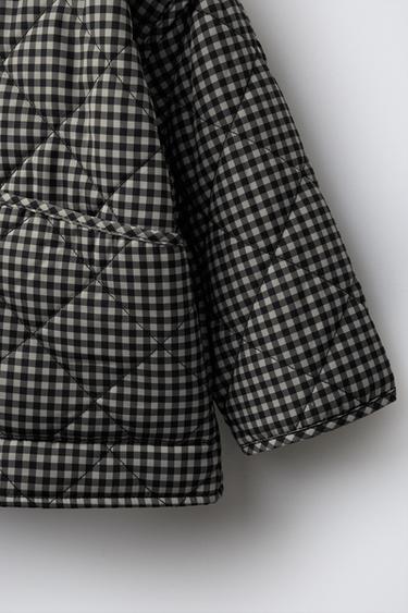VESTE MATELASSÉE À CARREAUX VICHY - Noir / Écru de Zara - Image 4