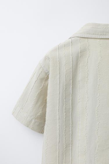 CHEMISE STRUCTURÉE TEINT EN PIÈCE - Vert d'eau de Zara - Image 3