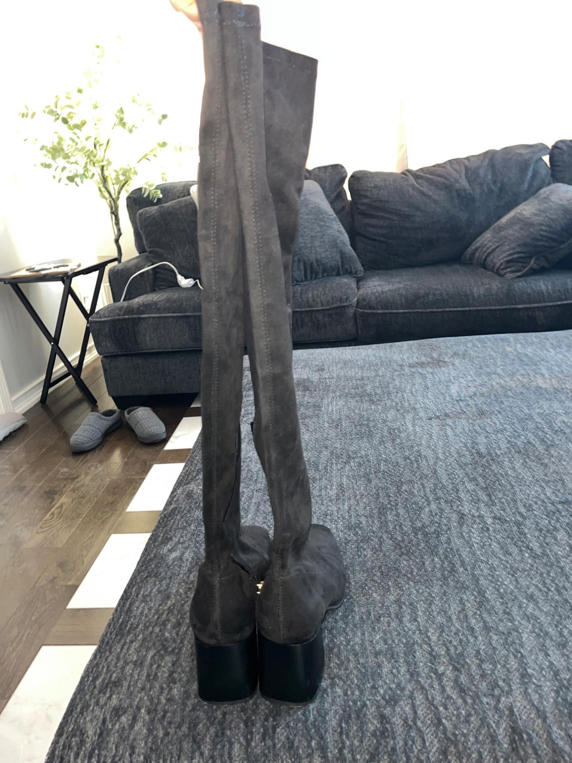 STRETCHY OVER THE KNEE BOOTS. SUEDE MATERIAL. - Image 2
