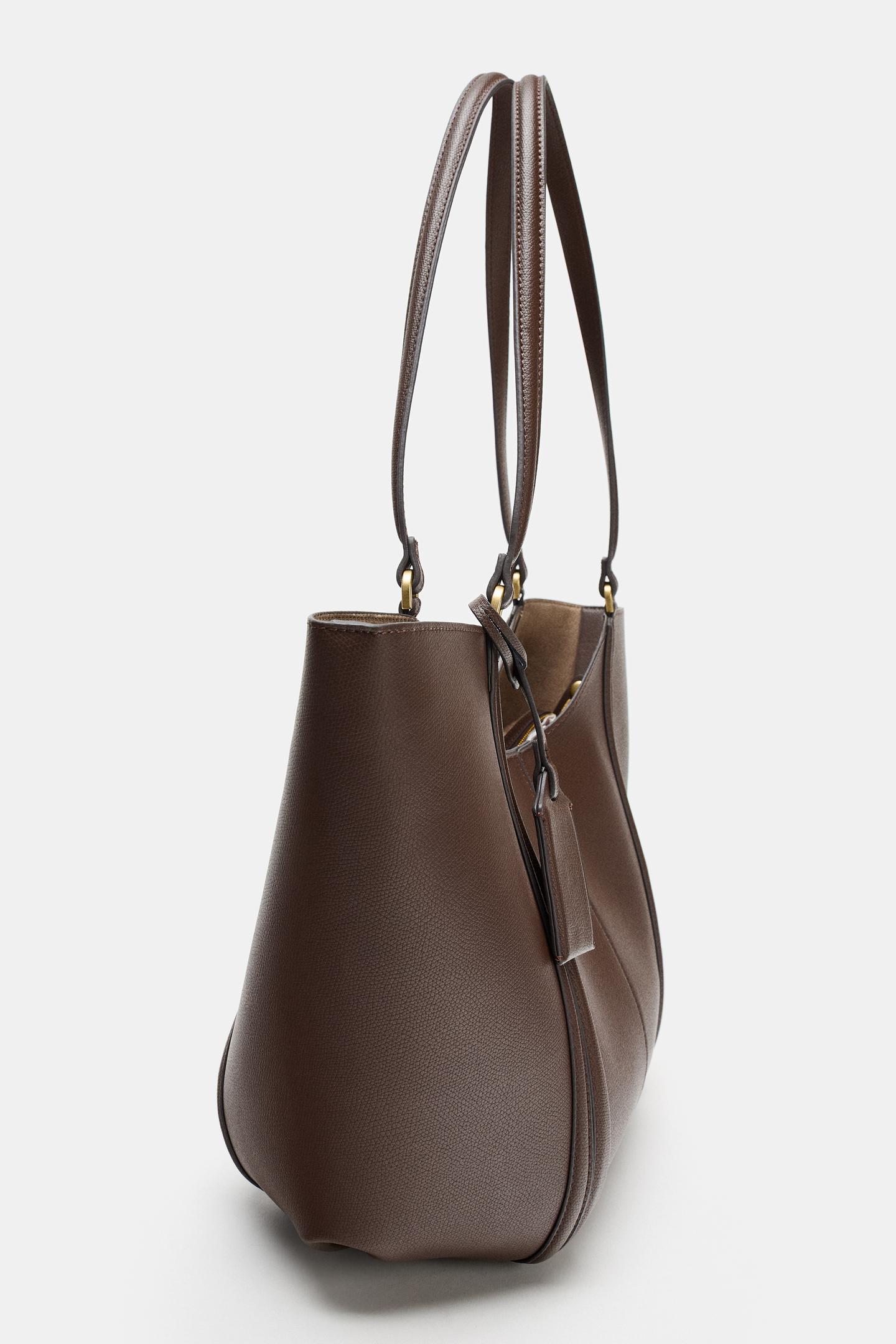 Женская сумка Zara Maxi Shopper, цвет: Коричневый — фото 4