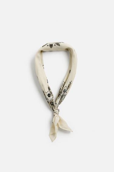 PAISLEY PRINT BANDANNA - Ecru by Zara - Image 0