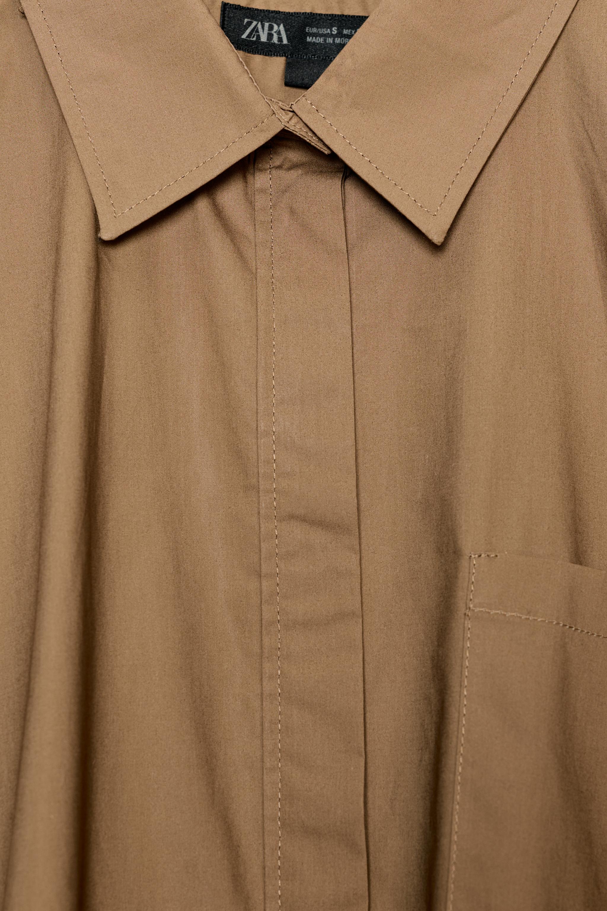 ZW COLLECTION OVERSIZED SHIRT - Caramel | ZARA United States