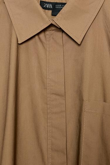 CHEMISE OVERSIZE ZW COLLECTION - Caramel de Zara - Image 3