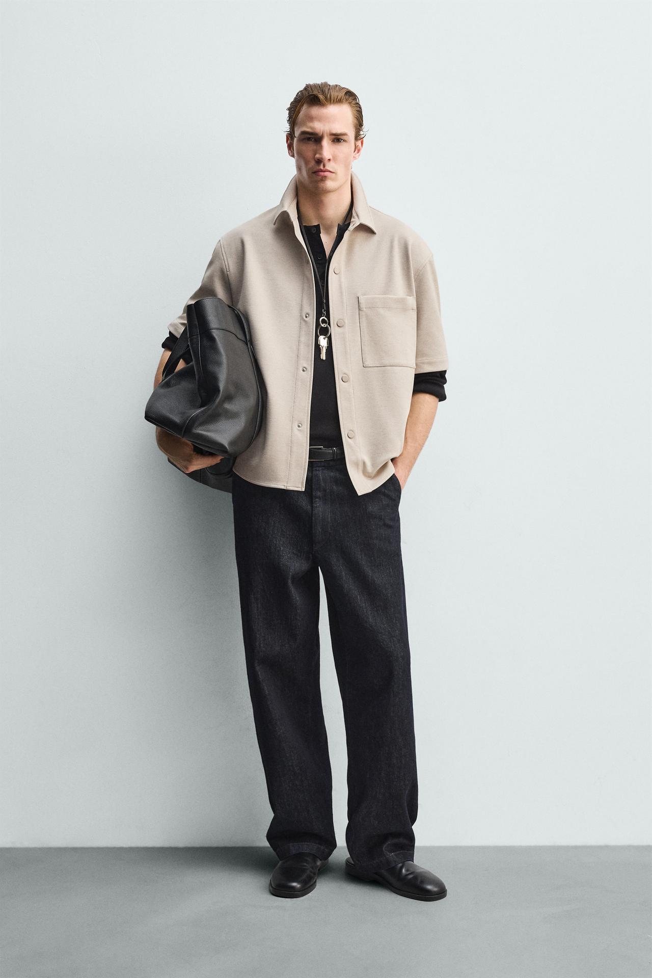 COMFORT NON-IRON OVERSHIRT — Light tan