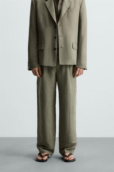 PANTALÓN TRAJE LYOCELL - LINO - Visón de Zara